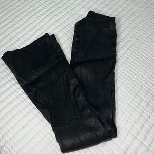 Hudson Lamb Leather Bell-Bottom pants